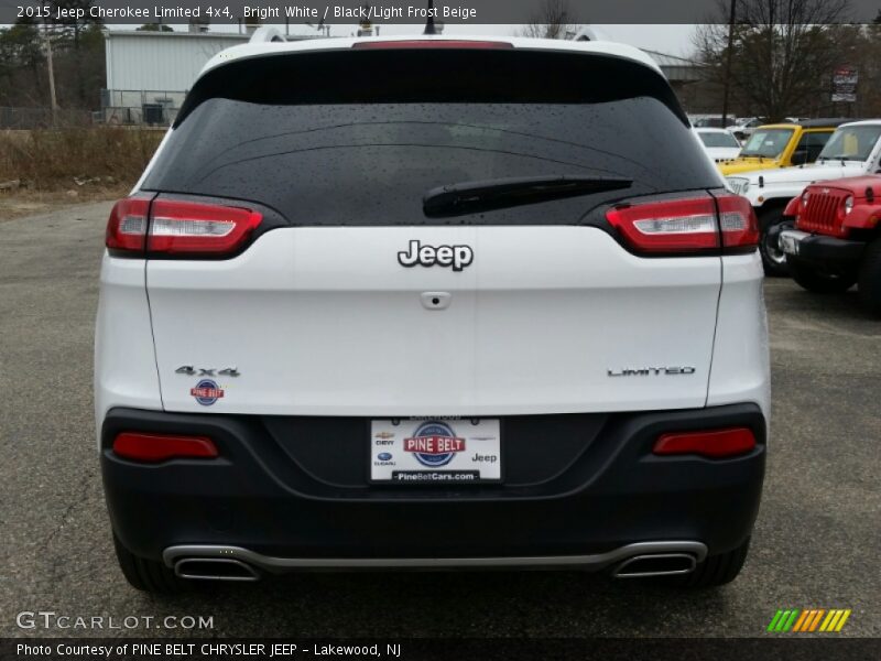 Bright White / Black/Light Frost Beige 2015 Jeep Cherokee Limited 4x4