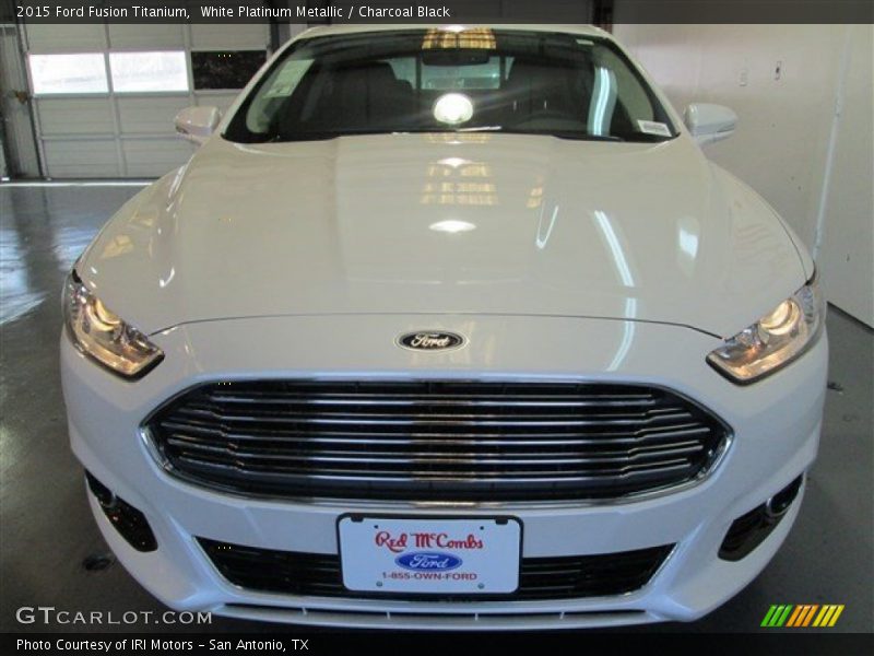 White Platinum Metallic / Charcoal Black 2015 Ford Fusion Titanium