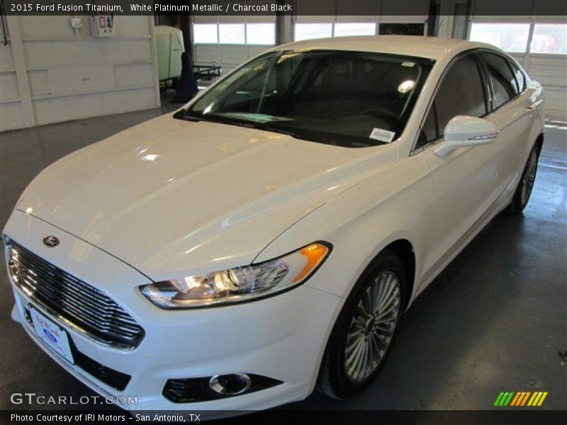 White Platinum Metallic / Charcoal Black 2015 Ford Fusion Titanium