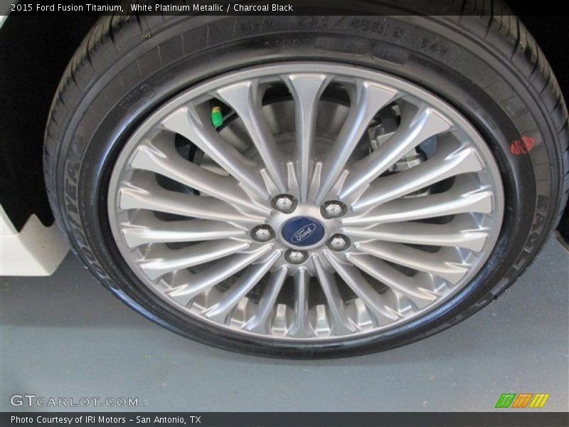 White Platinum Metallic / Charcoal Black 2015 Ford Fusion Titanium