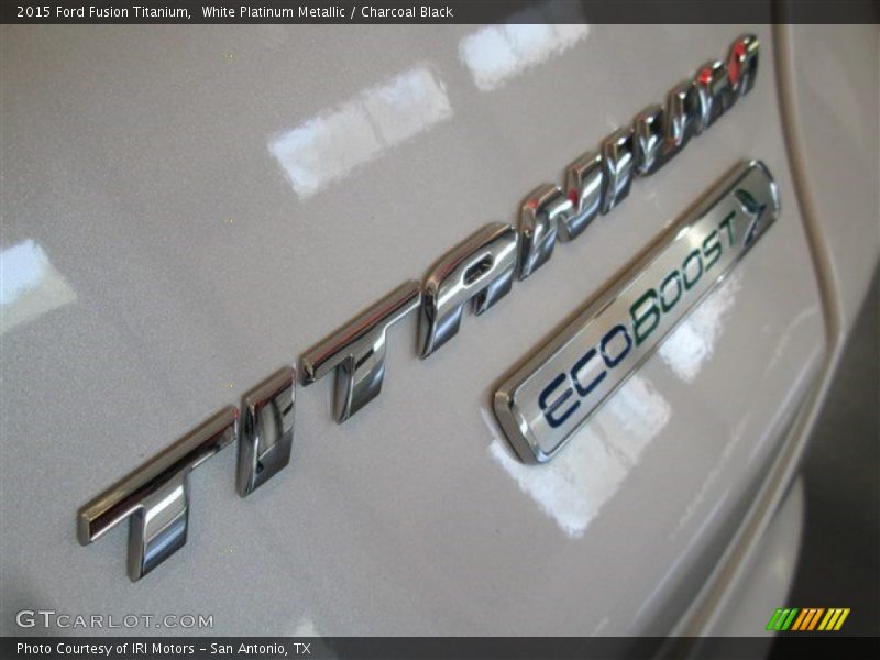 White Platinum Metallic / Charcoal Black 2015 Ford Fusion Titanium