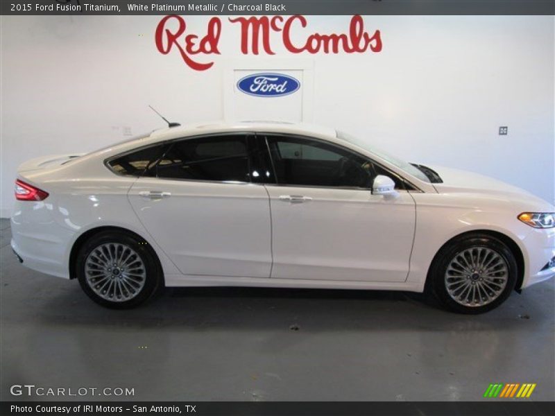 White Platinum Metallic / Charcoal Black 2015 Ford Fusion Titanium
