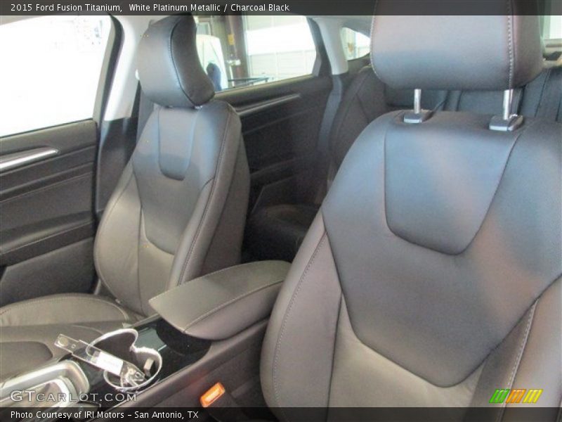 White Platinum Metallic / Charcoal Black 2015 Ford Fusion Titanium