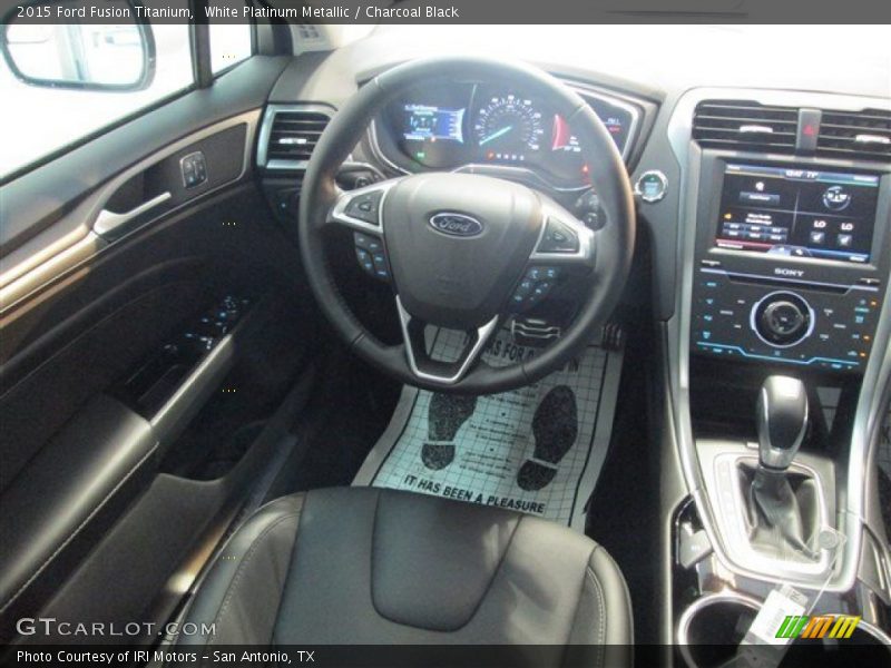 White Platinum Metallic / Charcoal Black 2015 Ford Fusion Titanium