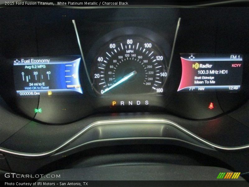 White Platinum Metallic / Charcoal Black 2015 Ford Fusion Titanium