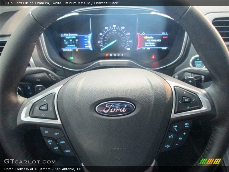 White Platinum Metallic / Charcoal Black 2015 Ford Fusion Titanium