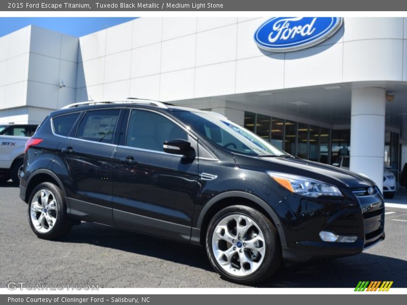 Tuxedo Black Metallic / Medium Light Stone 2015 Ford Escape Titanium