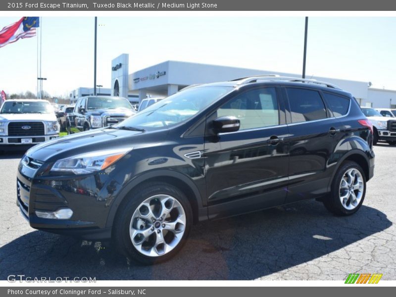 Tuxedo Black Metallic / Medium Light Stone 2015 Ford Escape Titanium