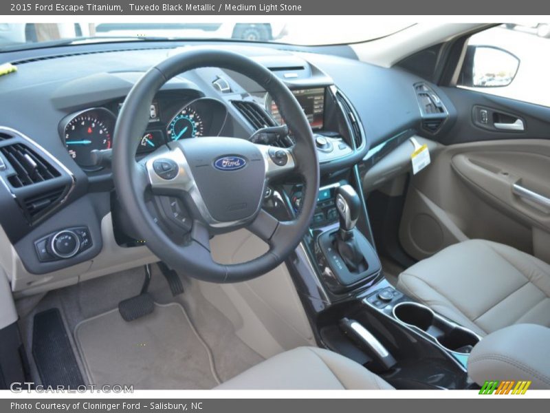 Tuxedo Black Metallic / Medium Light Stone 2015 Ford Escape Titanium