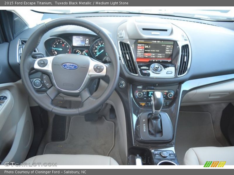 Tuxedo Black Metallic / Medium Light Stone 2015 Ford Escape Titanium