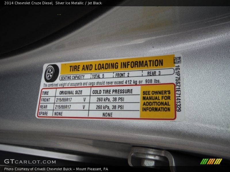 Silver Ice Metallic / Jet Black 2014 Chevrolet Cruze Diesel