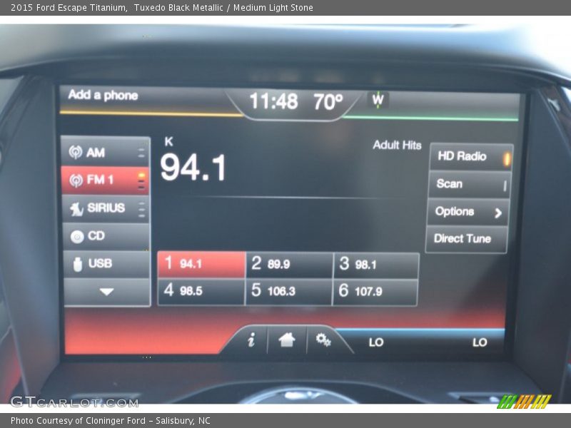 Tuxedo Black Metallic / Medium Light Stone 2015 Ford Escape Titanium