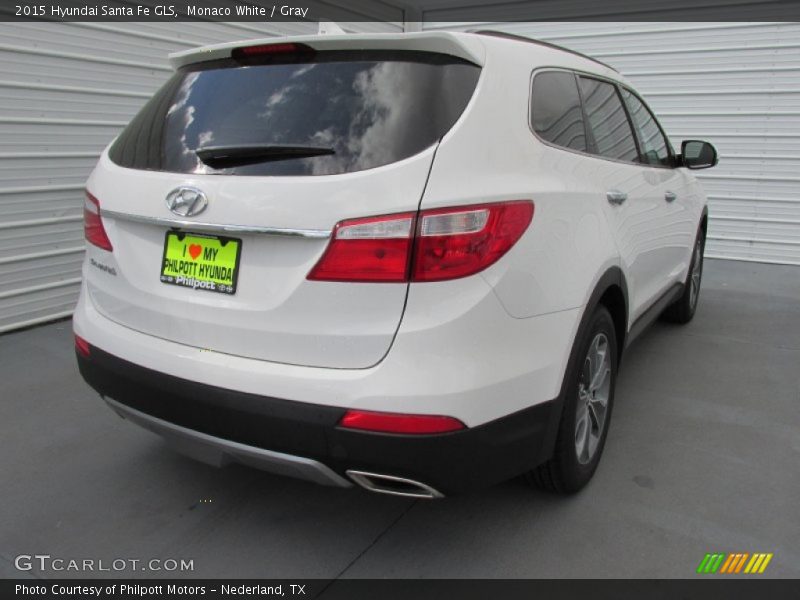 Monaco White / Gray 2015 Hyundai Santa Fe GLS