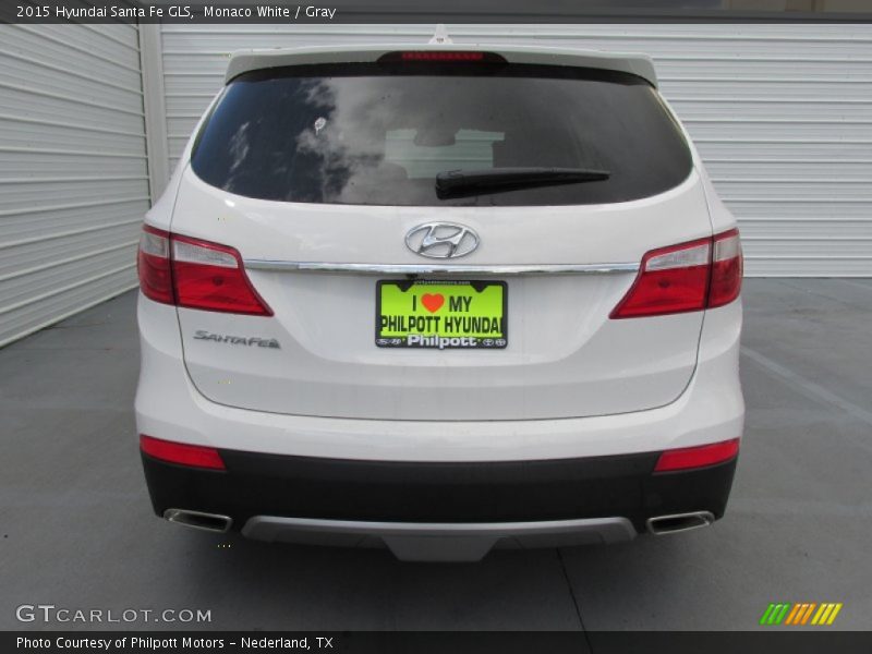 Monaco White / Gray 2015 Hyundai Santa Fe GLS