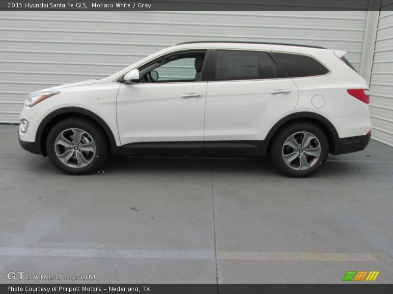 Monaco White / Gray 2015 Hyundai Santa Fe GLS