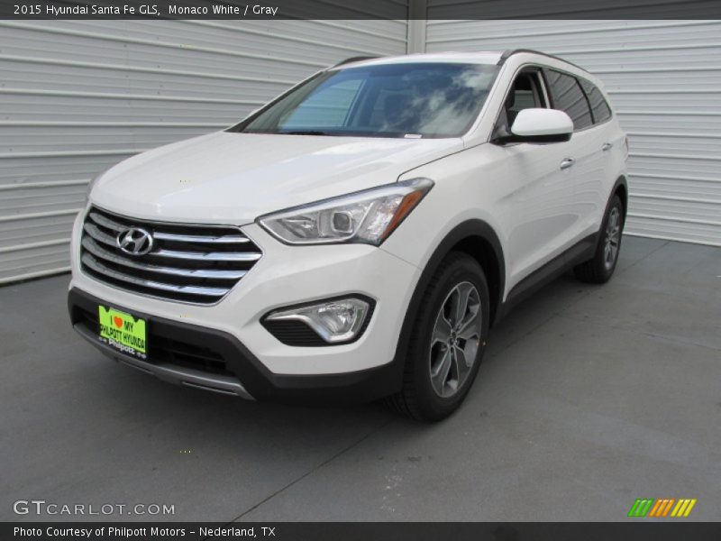 Monaco White / Gray 2015 Hyundai Santa Fe GLS