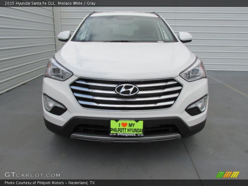 Monaco White / Gray 2015 Hyundai Santa Fe GLS