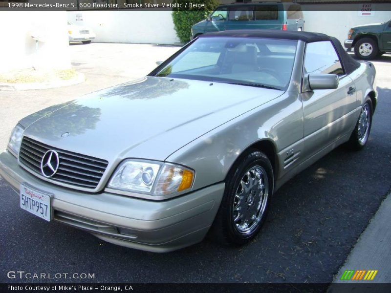 Smoke Silver Metallic / Beige 1998 Mercedes-Benz SL 600 Roadster
