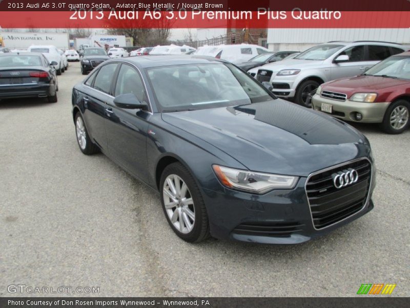 Aviator Blue Metallic / Nougat Brown 2013 Audi A6 3.0T quattro Sedan