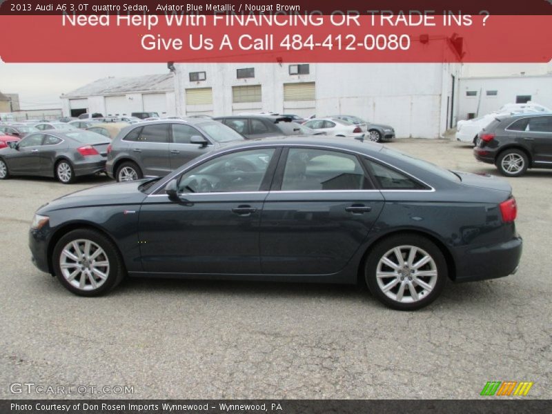 Aviator Blue Metallic / Nougat Brown 2013 Audi A6 3.0T quattro Sedan