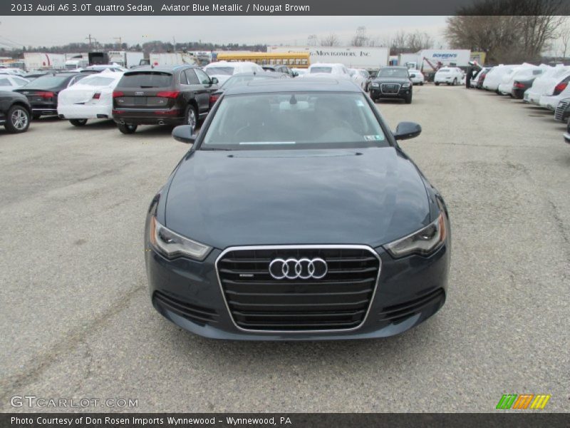 Aviator Blue Metallic / Nougat Brown 2013 Audi A6 3.0T quattro Sedan
