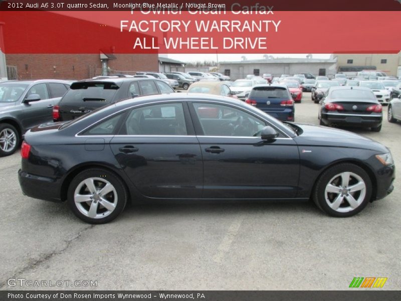 Moonlight Blue Metallic / Nougat Brown 2012 Audi A6 3.0T quattro Sedan