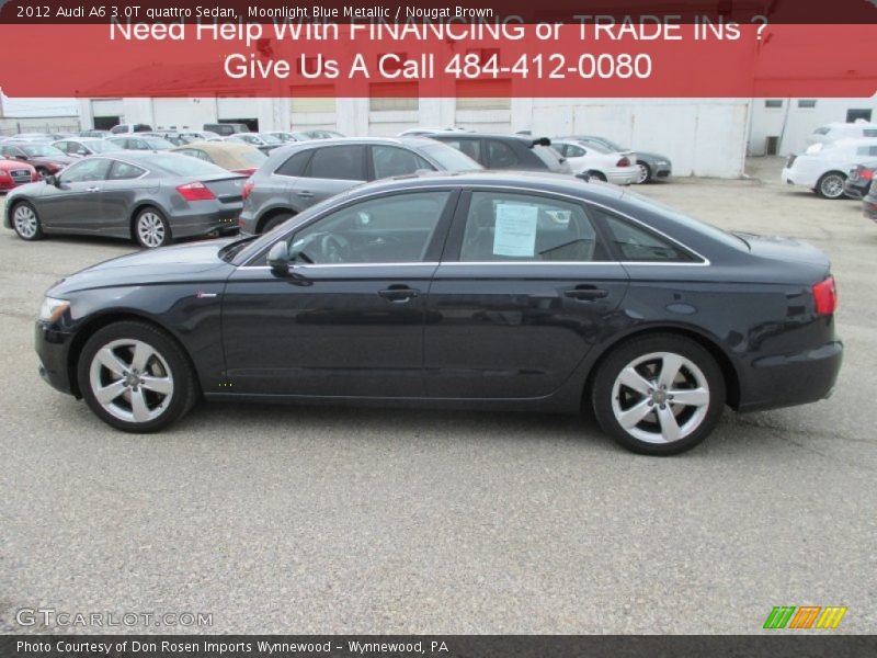 Moonlight Blue Metallic / Nougat Brown 2012 Audi A6 3.0T quattro Sedan