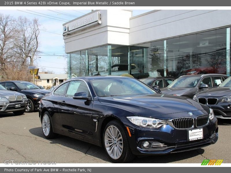 Imperial Blue Metallic / Saddle Brown 2015 BMW 4 Series 428i xDrive Coupe