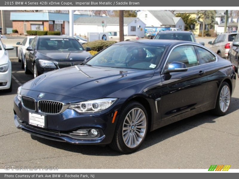 Imperial Blue Metallic / Saddle Brown 2015 BMW 4 Series 428i xDrive Coupe