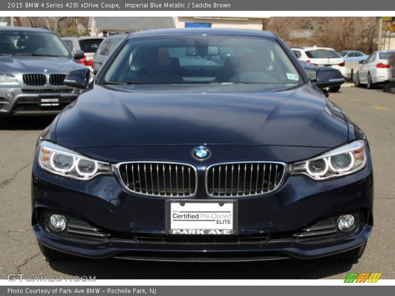 Imperial Blue Metallic / Saddle Brown 2015 BMW 4 Series 428i xDrive Coupe