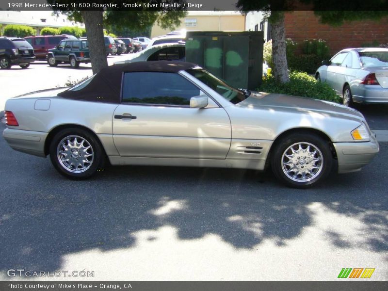 Smoke Silver Metallic / Beige 1998 Mercedes-Benz SL 600 Roadster