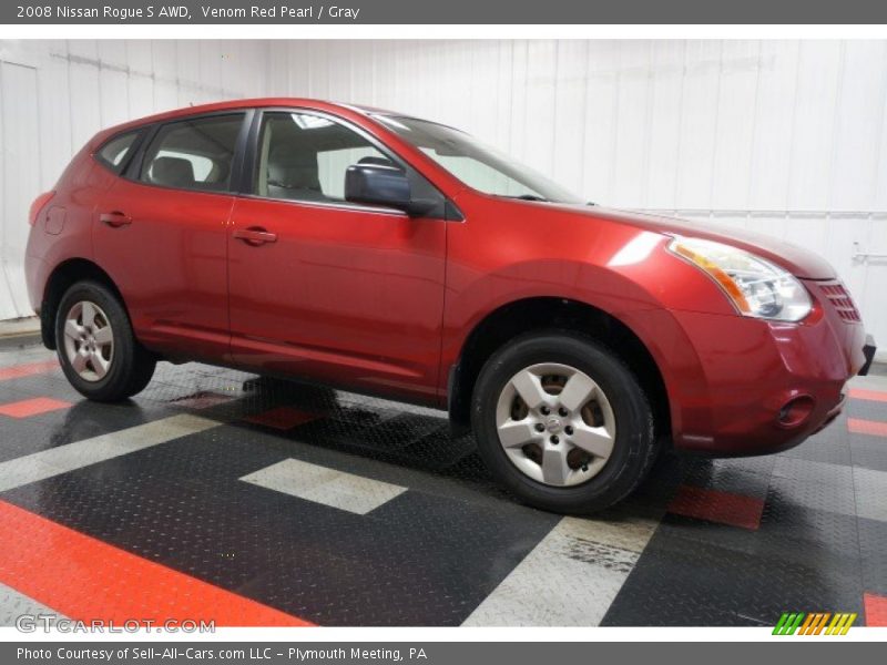 Venom Red Pearl / Gray 2008 Nissan Rogue S AWD