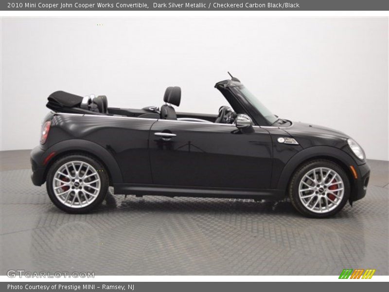 Dark Silver Metallic / Checkered Carbon Black/Black 2010 Mini Cooper John Cooper Works Convertible