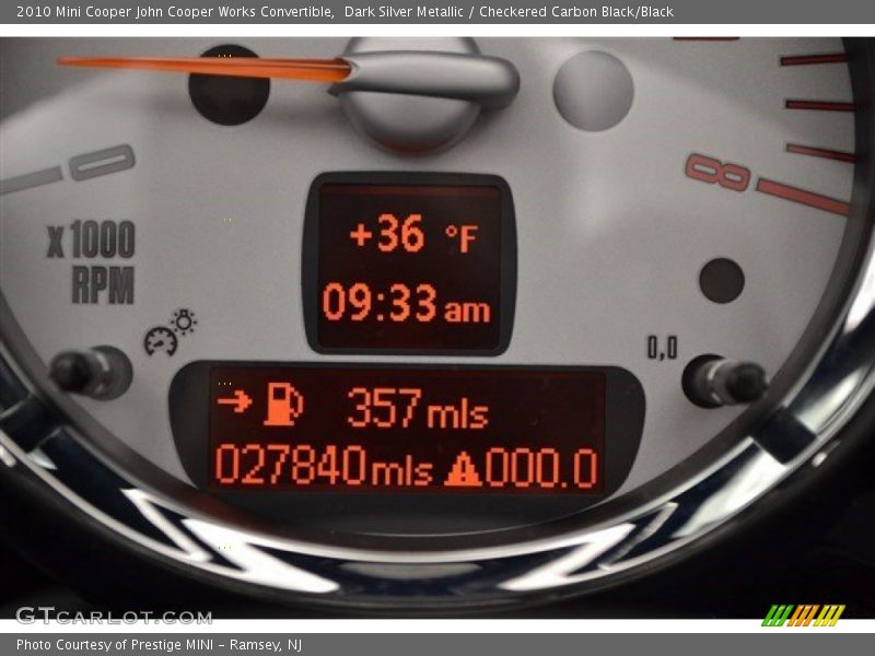 Dark Silver Metallic / Checkered Carbon Black/Black 2010 Mini Cooper John Cooper Works Convertible
