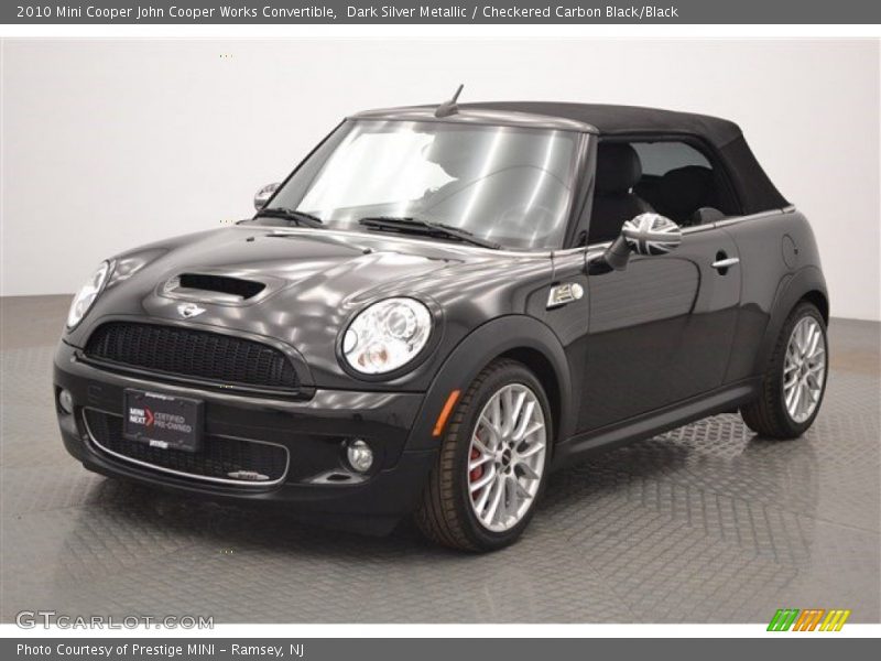 Dark Silver Metallic / Checkered Carbon Black/Black 2010 Mini Cooper John Cooper Works Convertible