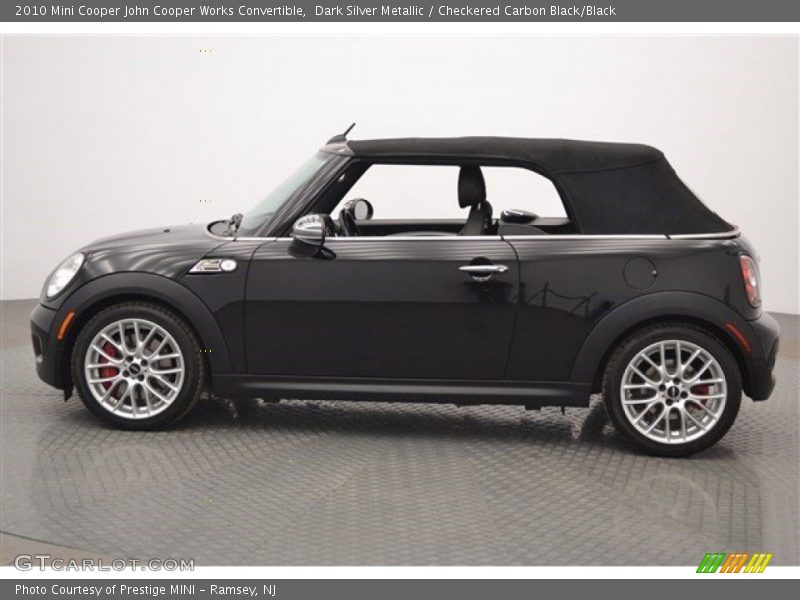 Dark Silver Metallic / Checkered Carbon Black/Black 2010 Mini Cooper John Cooper Works Convertible