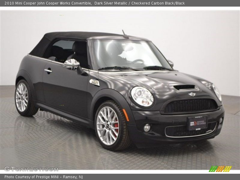 Dark Silver Metallic / Checkered Carbon Black/Black 2010 Mini Cooper John Cooper Works Convertible