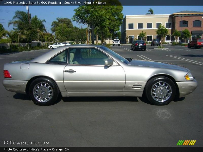 Smoke Silver Metallic / Beige 1998 Mercedes-Benz SL 600 Roadster