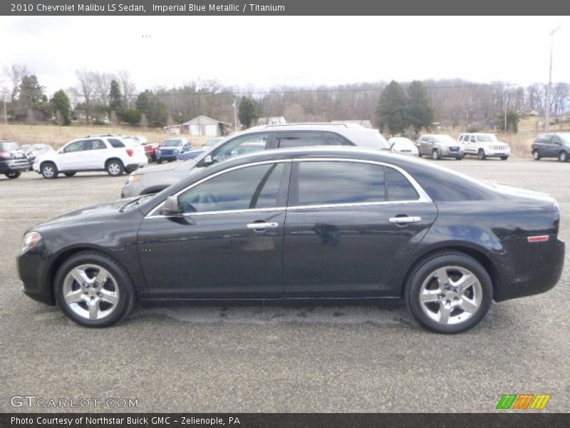 Imperial Blue Metallic / Titanium 2010 Chevrolet Malibu LS Sedan