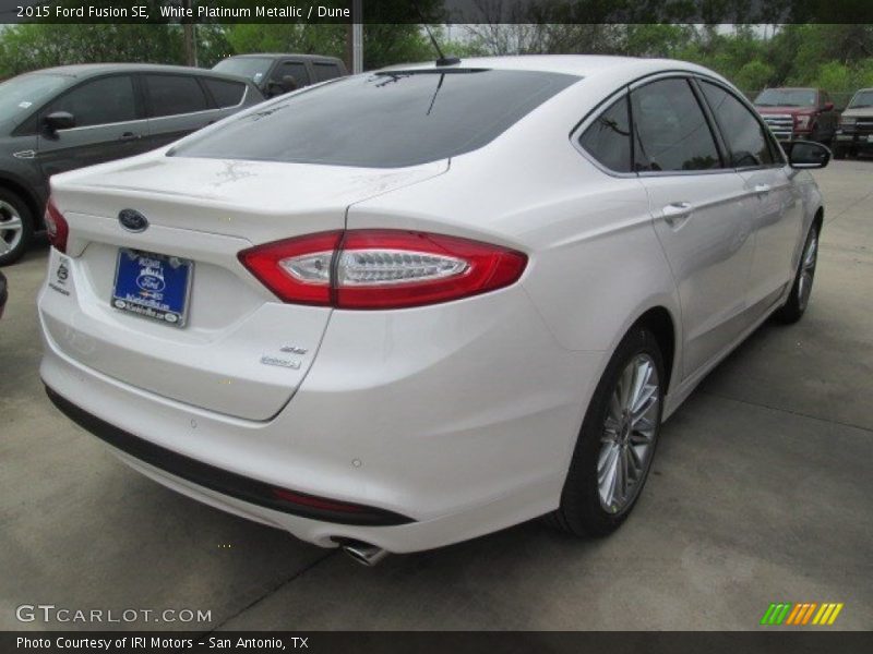 White Platinum Metallic / Dune 2015 Ford Fusion SE