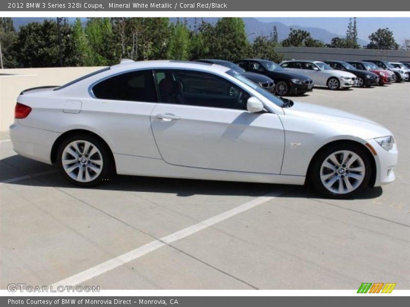 Mineral White Metallic / Coral Red/Black 2012 BMW 3 Series 328i Coupe