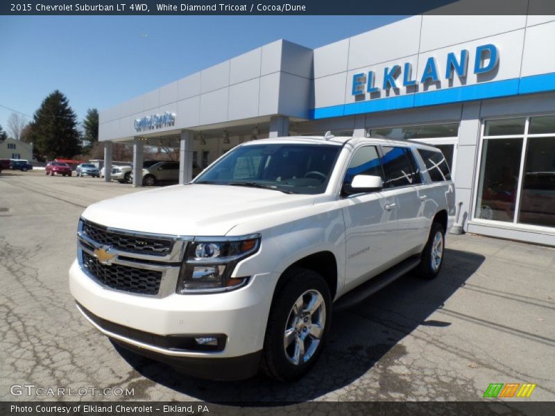 White Diamond Tricoat / Cocoa/Dune 2015 Chevrolet Suburban LT 4WD