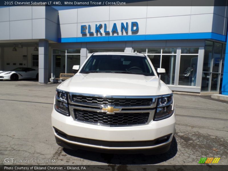 White Diamond Tricoat / Cocoa/Dune 2015 Chevrolet Suburban LT 4WD