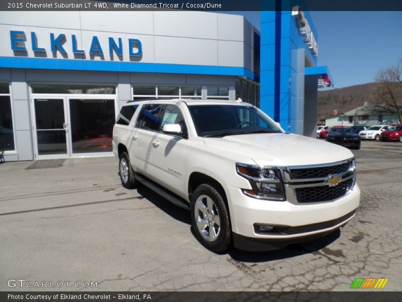 White Diamond Tricoat / Cocoa/Dune 2015 Chevrolet Suburban LT 4WD