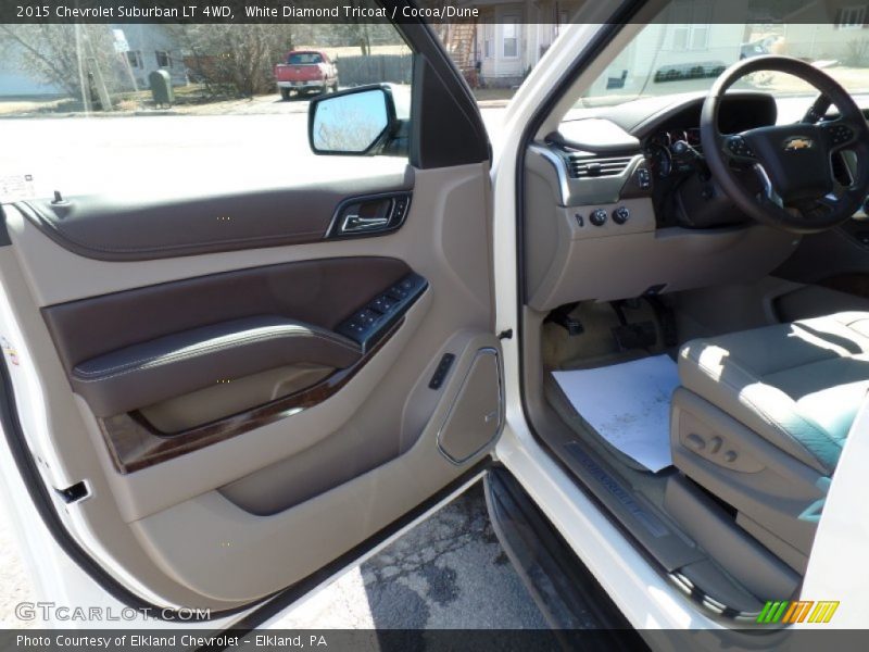 White Diamond Tricoat / Cocoa/Dune 2015 Chevrolet Suburban LT 4WD