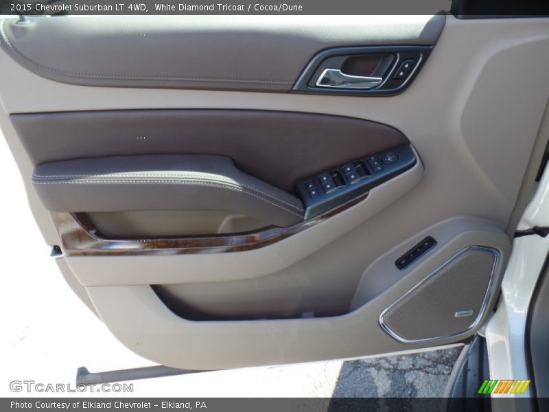 White Diamond Tricoat / Cocoa/Dune 2015 Chevrolet Suburban LT 4WD
