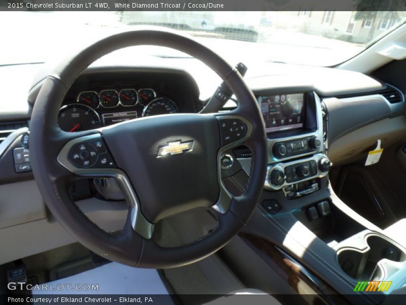 White Diamond Tricoat / Cocoa/Dune 2015 Chevrolet Suburban LT 4WD