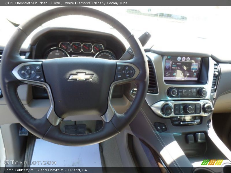 White Diamond Tricoat / Cocoa/Dune 2015 Chevrolet Suburban LT 4WD