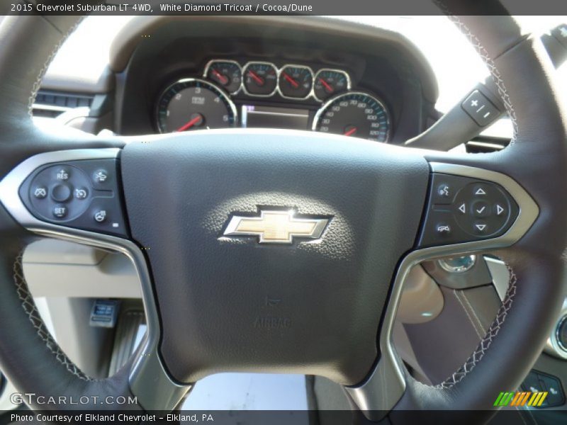 White Diamond Tricoat / Cocoa/Dune 2015 Chevrolet Suburban LT 4WD