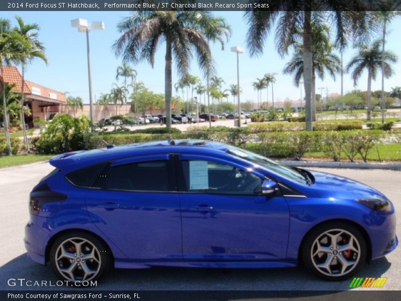 Performance Blue / ST Charcoal Black Recaro Sport Seats 2014 Ford Focus ST Hatchback